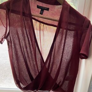 Burgany/wine sheer Banana Republic top